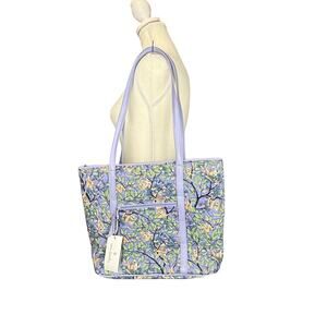 VERA BRADLEY Sloths Hanging Around Purple Quilted Small Tote Shoulder Bag NWT